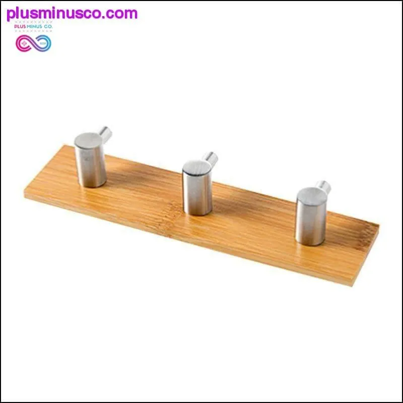 Stainless Steel Bamboo And Wood Three-row Hook