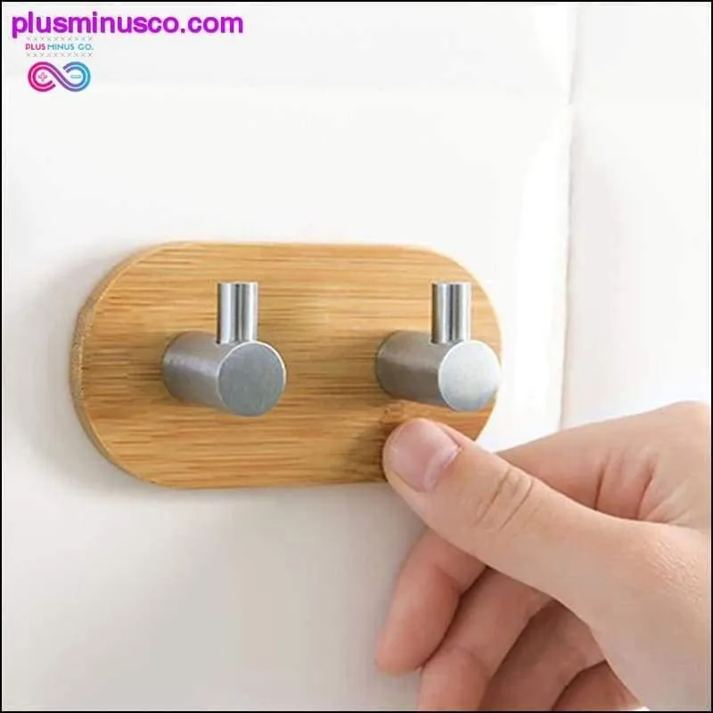 Stainless Steel Bamboo And Wood Three-row Hook