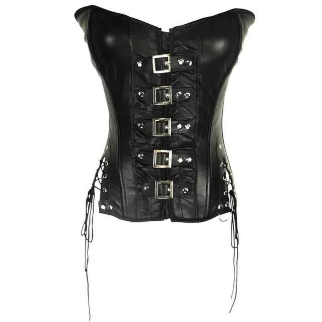 Steampunk gothic halterneck leather corset