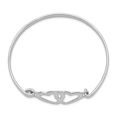 Sterling Silver Heart Bangle Bracelet
