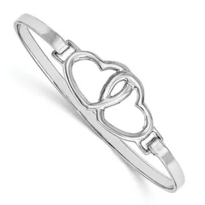 Sterling Silver Heart Bangle Bracelet