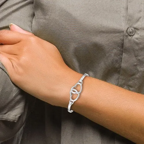 Sterling Silver Heart Bangle Bracelet