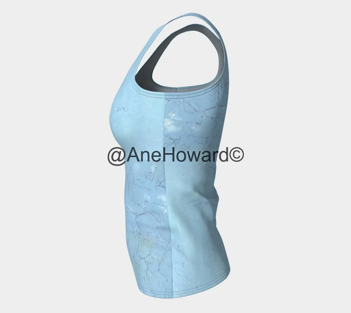 Street Blue LONG Fitted Tank tops