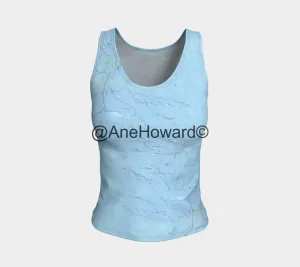 Street Blue LONG Fitted Tank tops
