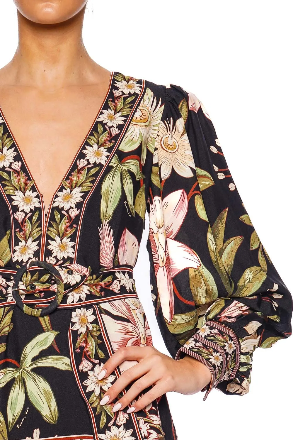 Surreal Flowers Long Sleeve Mini Dress