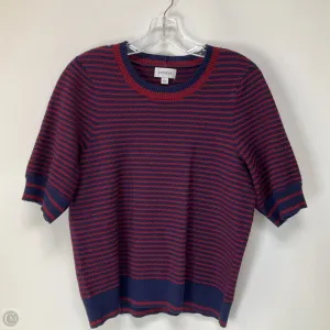 Sweater Short Sleeve By Evereve In Striped Pattern, Size: L