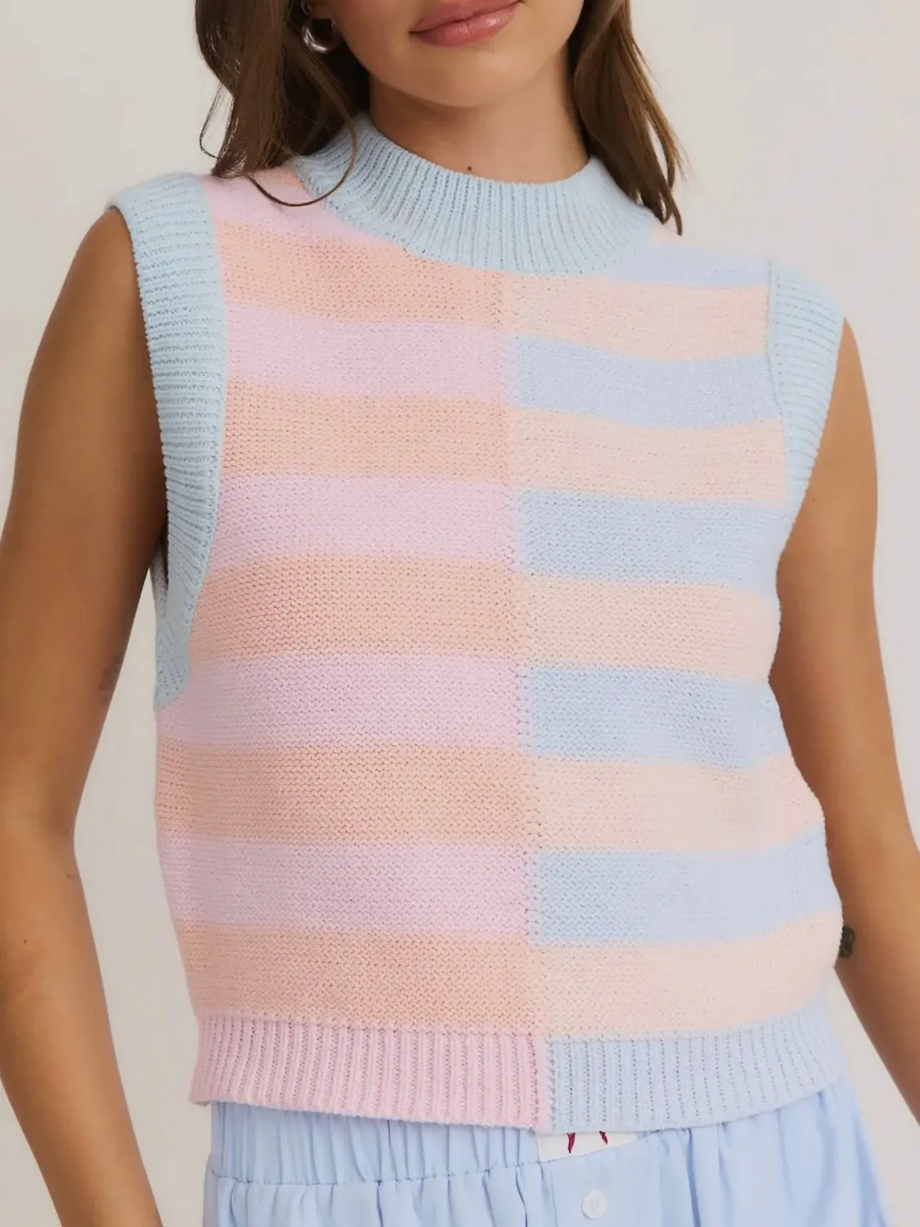 Sweet & Striped Top: Peach Multi