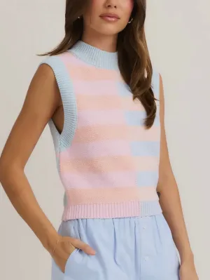 Sweet & Striped Top: Peach Multi