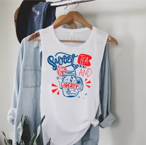 Sweet Tea And Liberty 4th Of July Tank | Womens Yoga Tank