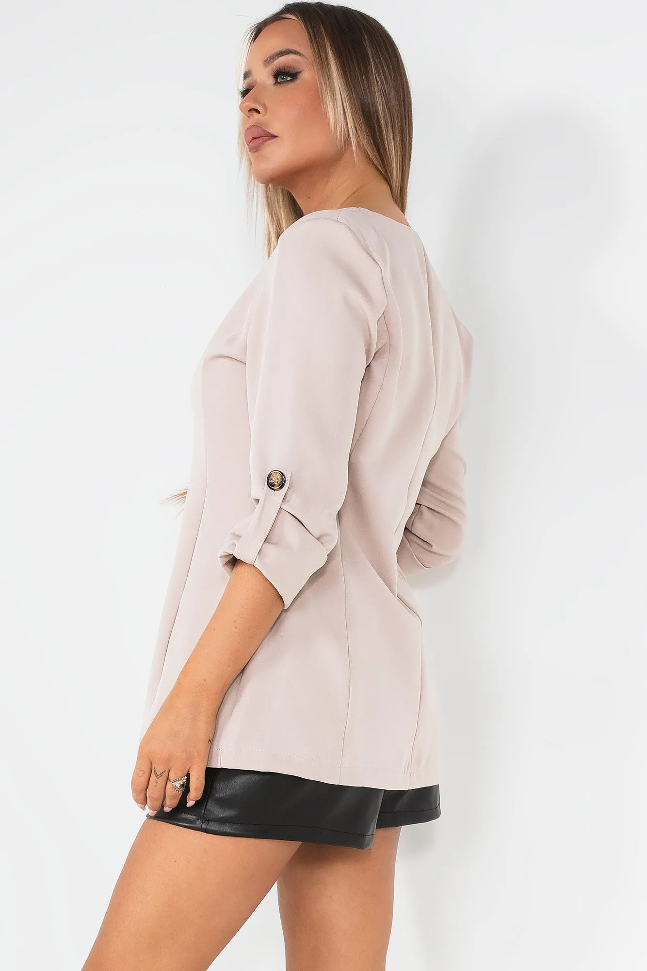 Talia Nude Long Sleeve Jacket