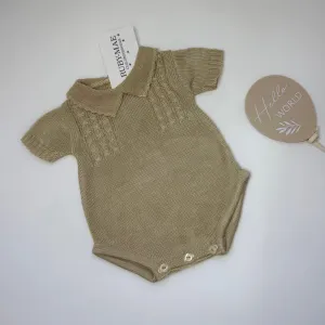 Tan Knitted Romper - Elliot