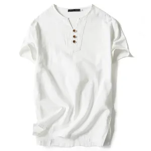 TANGNEST 2018 Summer Linen Short Sleeve T-shirt Casual Slim V-Neck Men T-shirt Comfortable Big Size 5XL 6 Colors T shirt MTS2498
