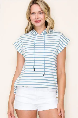 The Dianne Short Sleeve Striped Hoodie