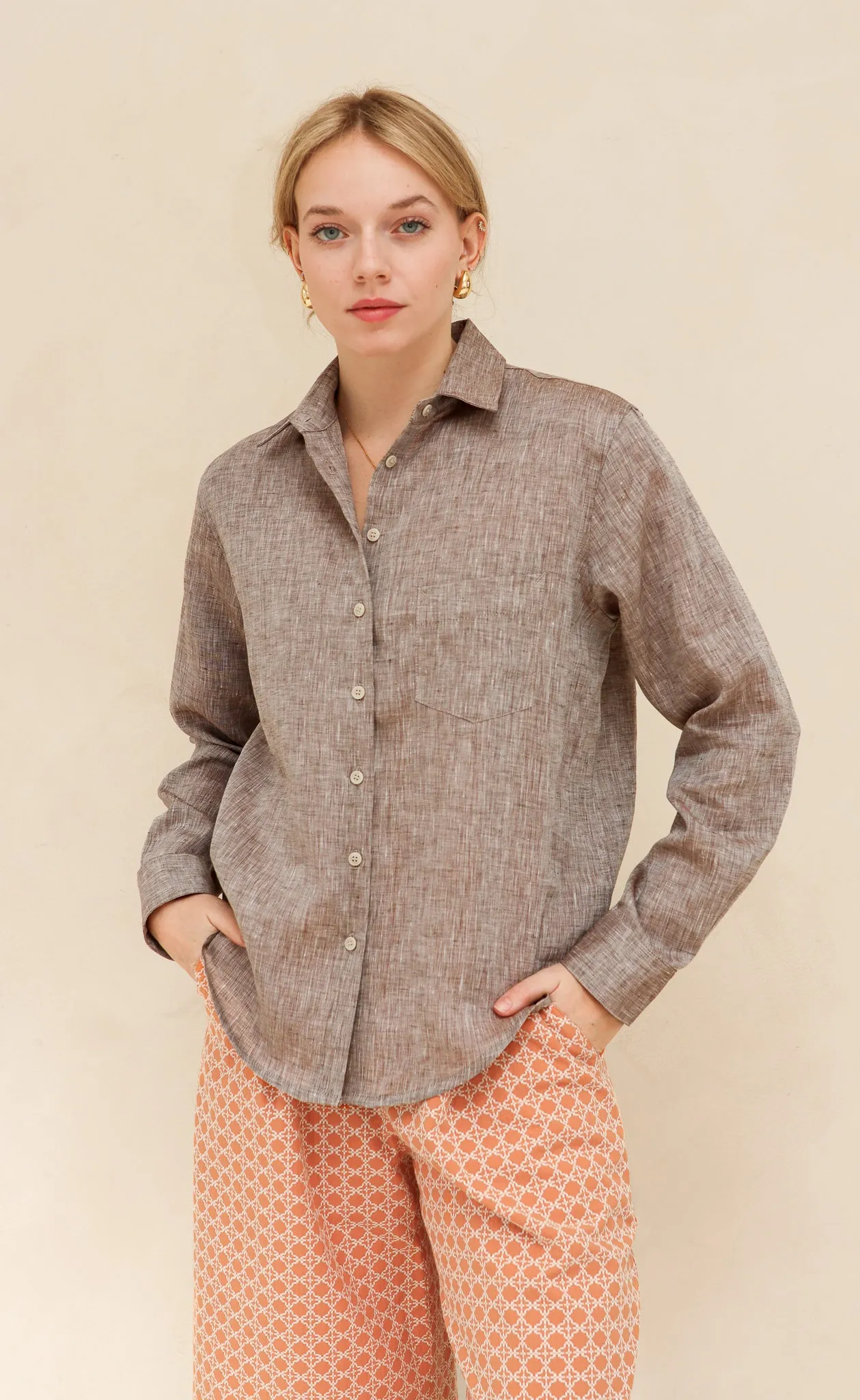 The Friend - Proper Fit - Oak Brown 100% Linen