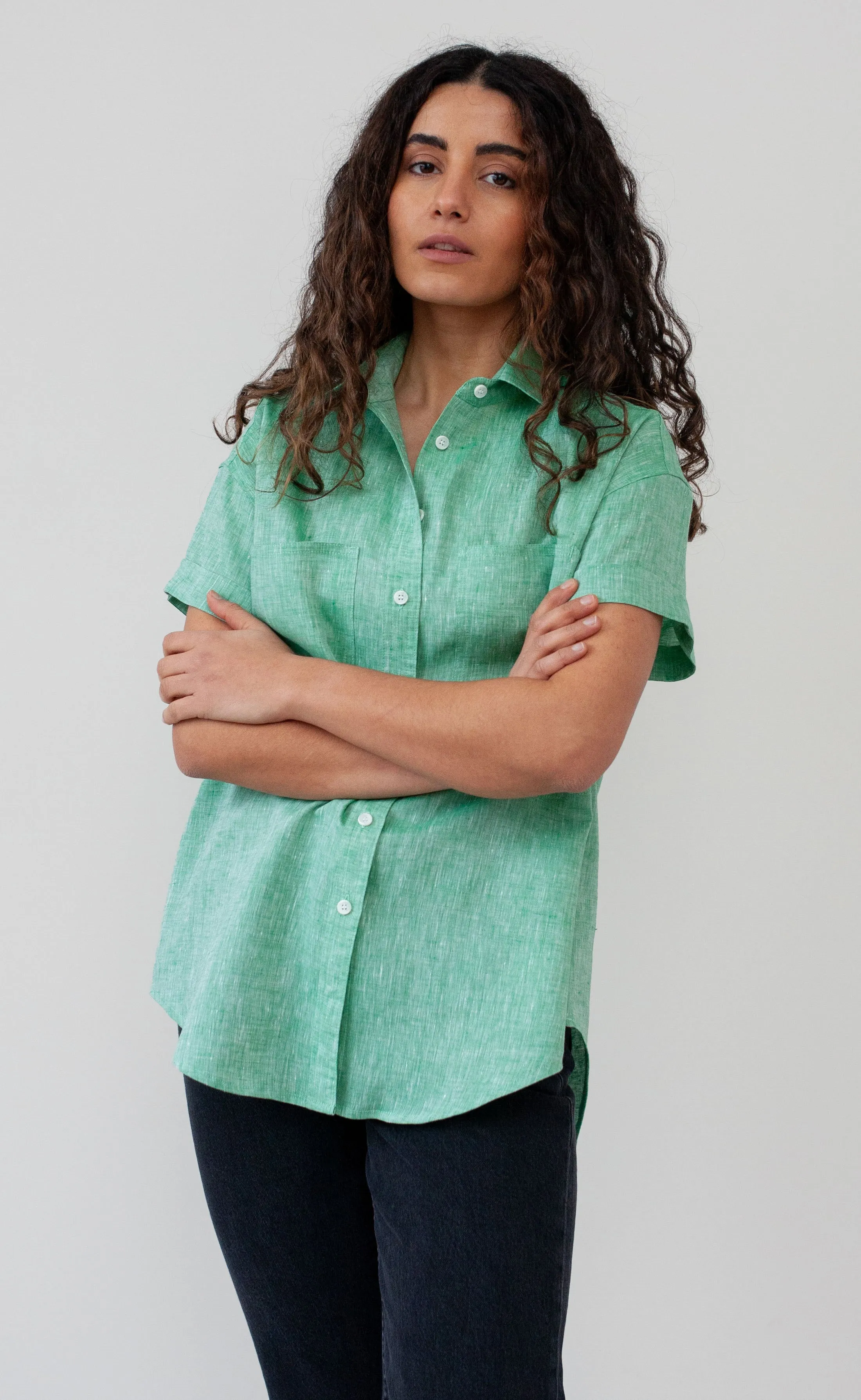 The Friend - Wayward Fit - Succulent Green 100% Linen