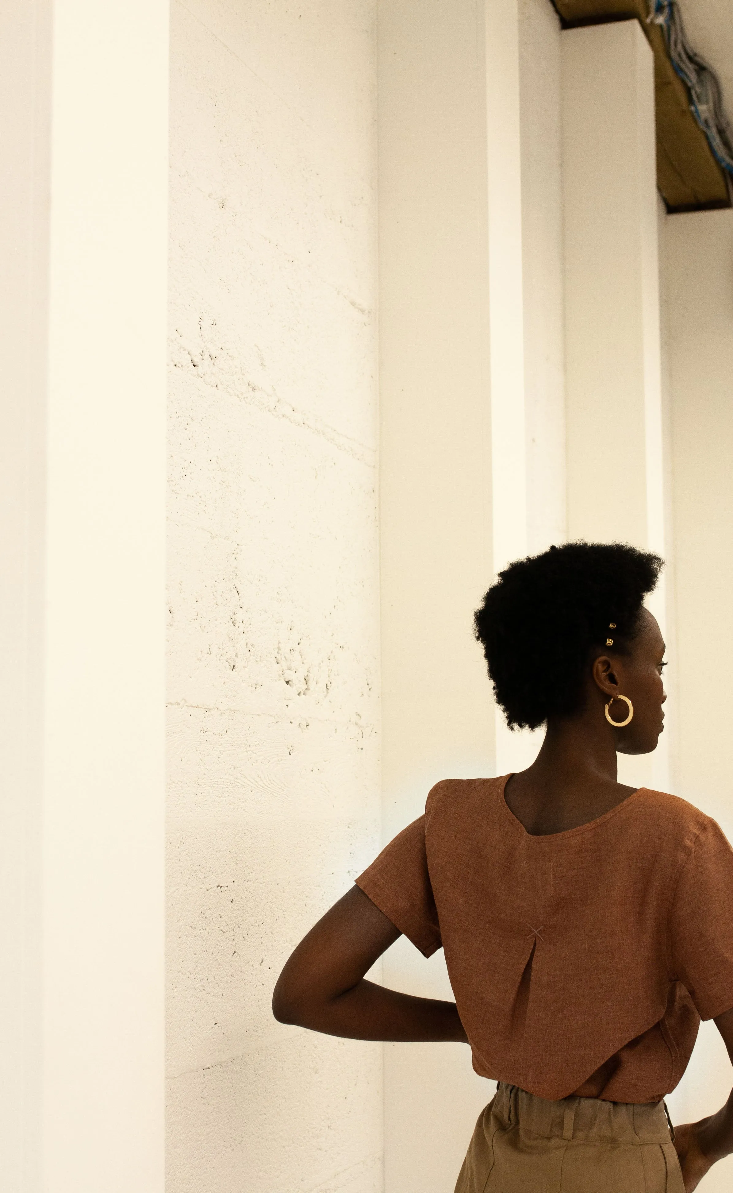 The Friend - Woven Tee - Cinnamon 100% Linen