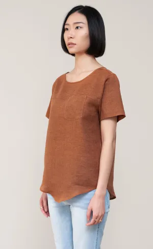 The Friend - Woven Tee - Cinnamon 100% Linen
