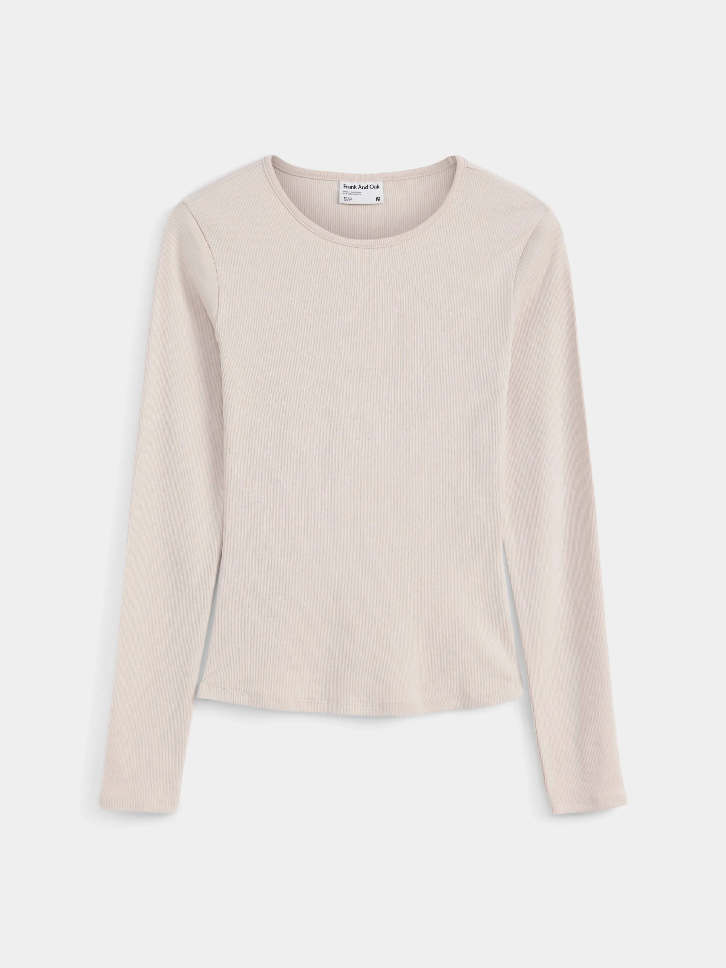 The Ribbed Long Sleeve Top in Grey