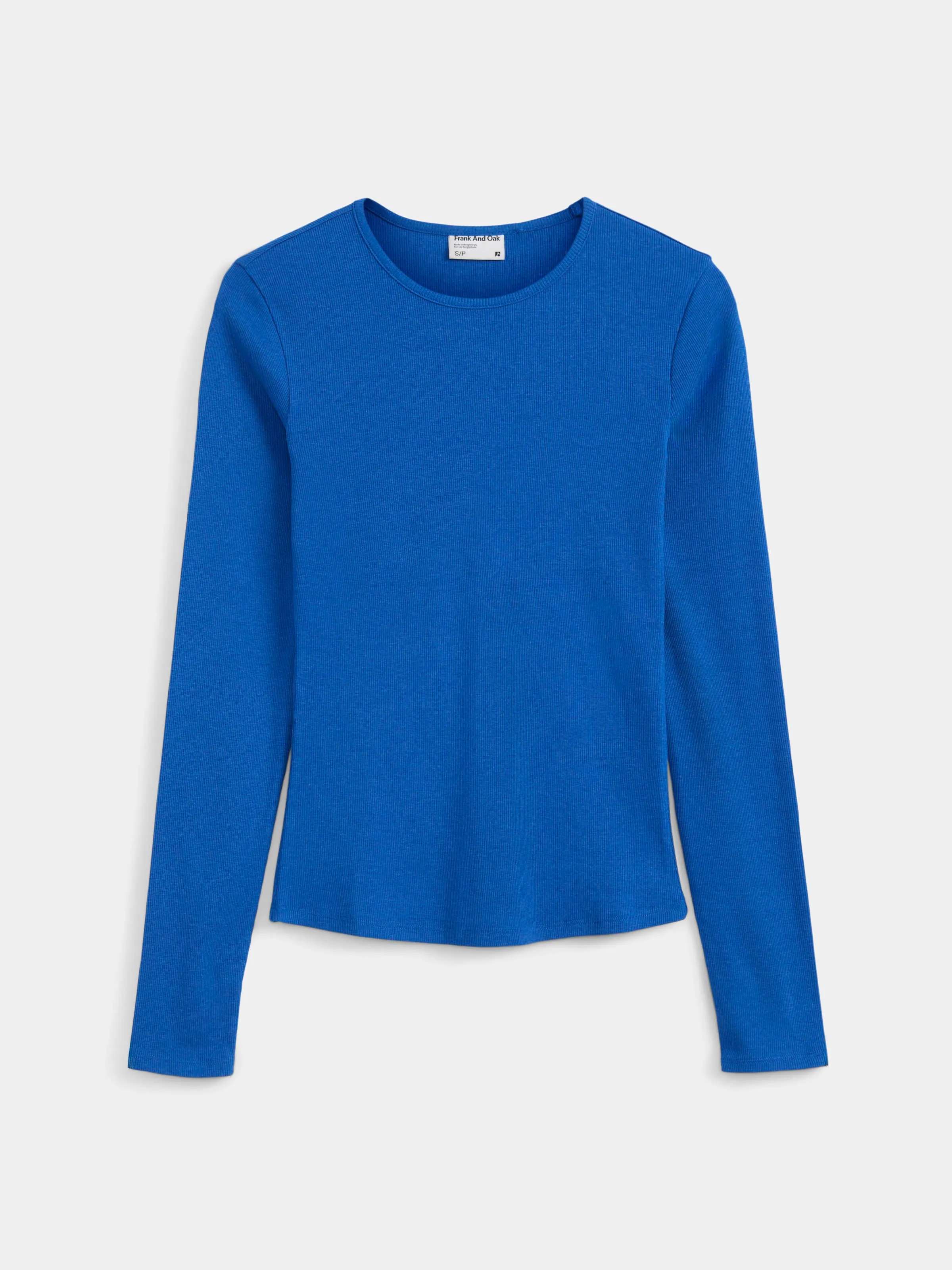The Ribbed Long Sleeve Top in Nautical Blue