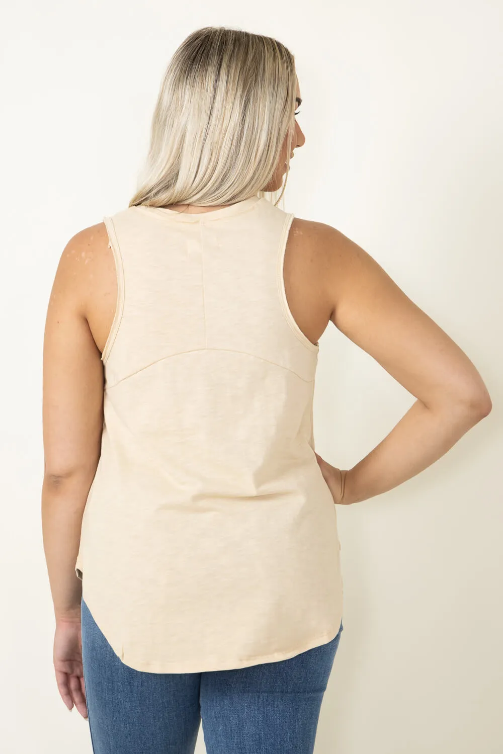 Thread & Supply Manning Tank Top for Women in Beige | T1510CPRTS-BLEACHEDSHORTBREAD