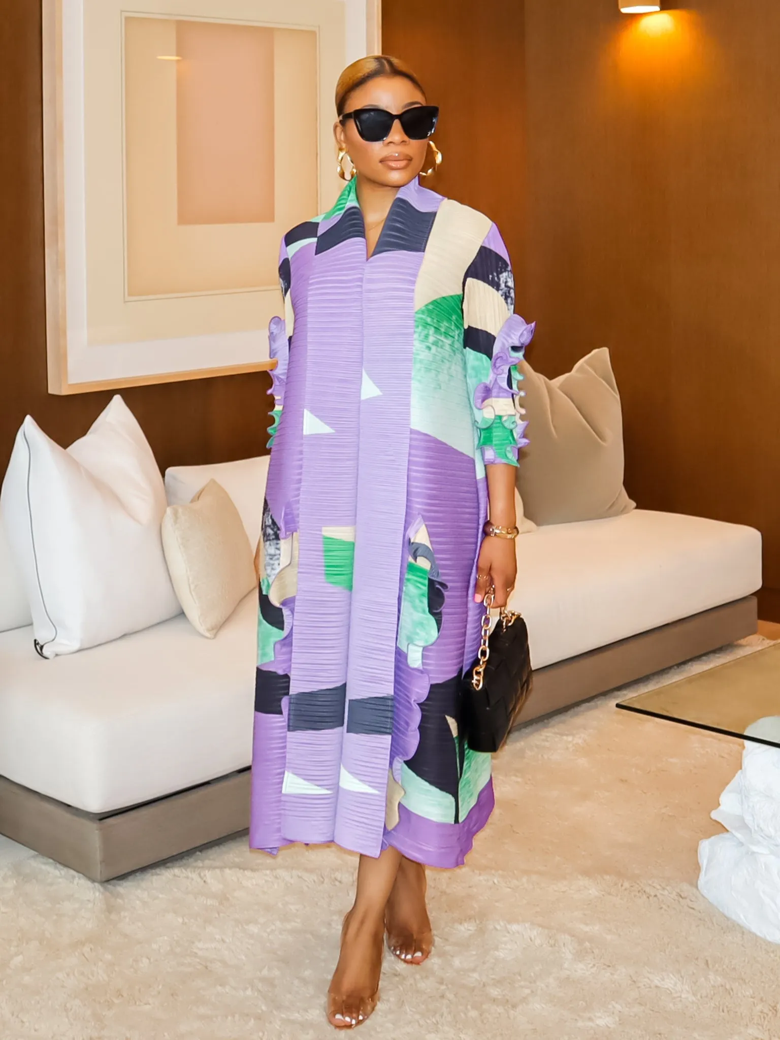 Tisha Pleated Dress (Purple)
