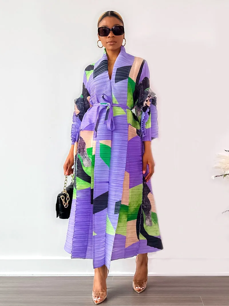 Tisha Pleated Dress (Purple)