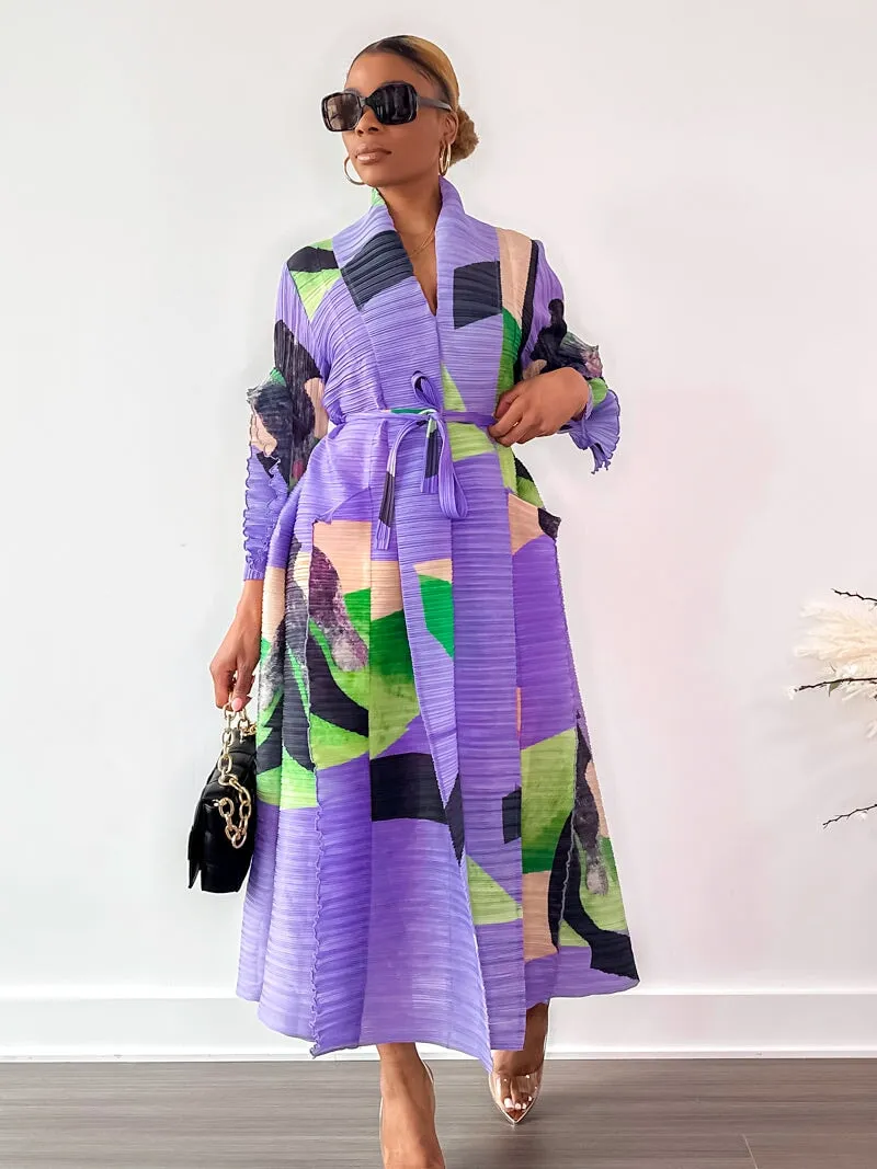 Tisha Pleated Dress (Purple)