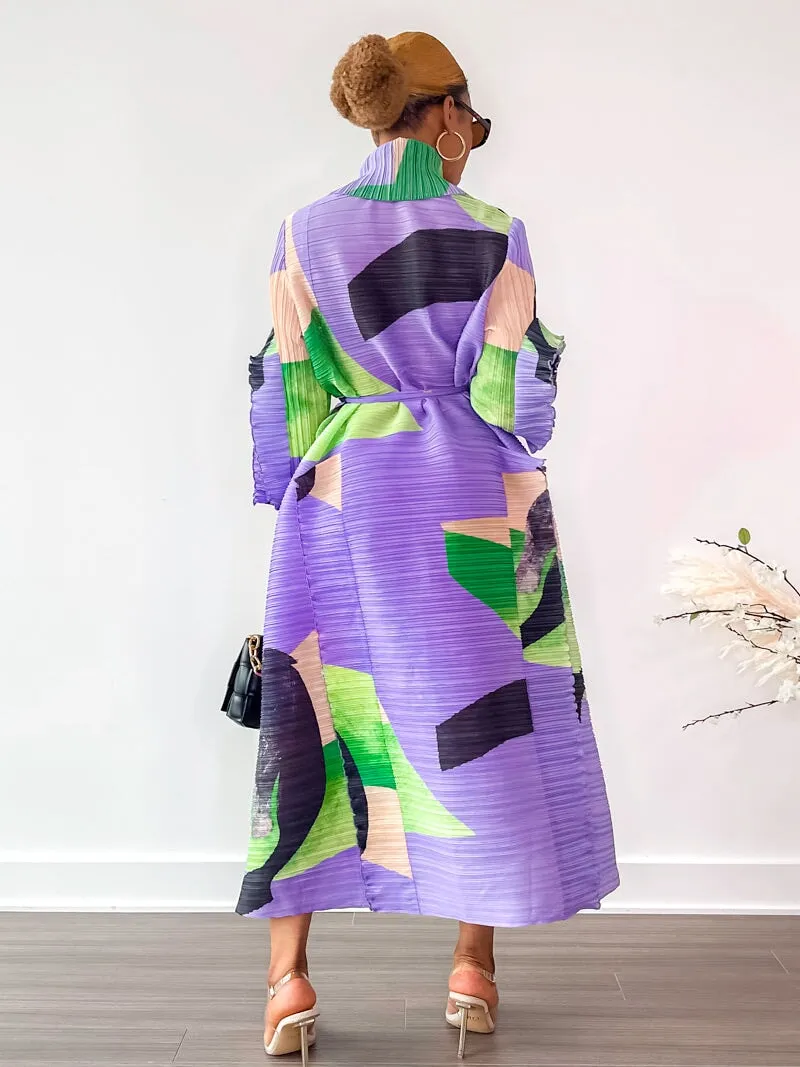 Tisha Pleated Dress (Purple)