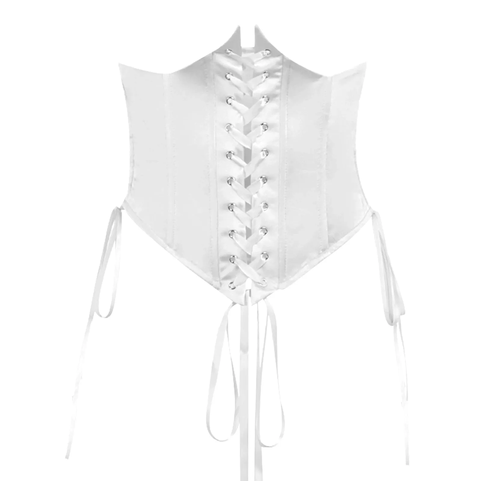 Toleet-Women's Slim Fit Lace Up Bustier Belt Corset Clubwear Push Up Strapless Shaper Boned Open Back Corset Crop Top Lolita Style