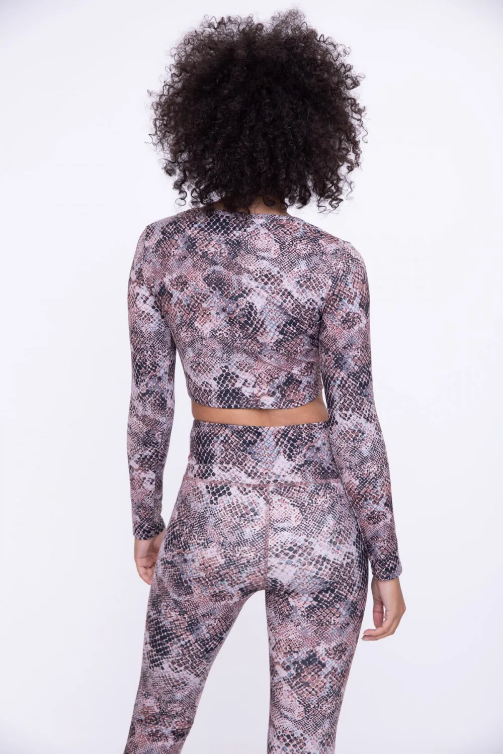 Tonya Snake Pattern Ruched Active Top