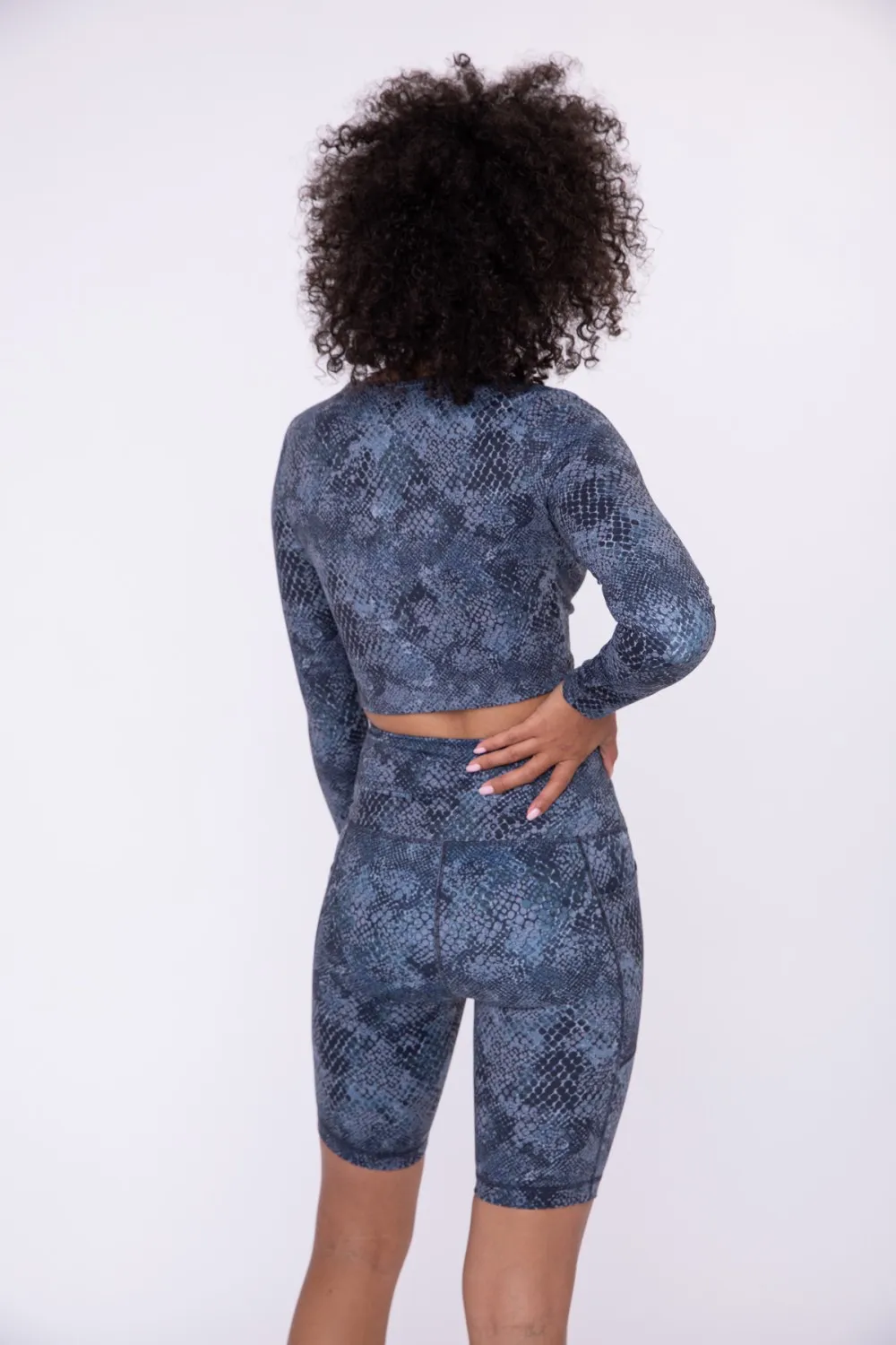 Tonya Snake Pattern Ruched Active Top