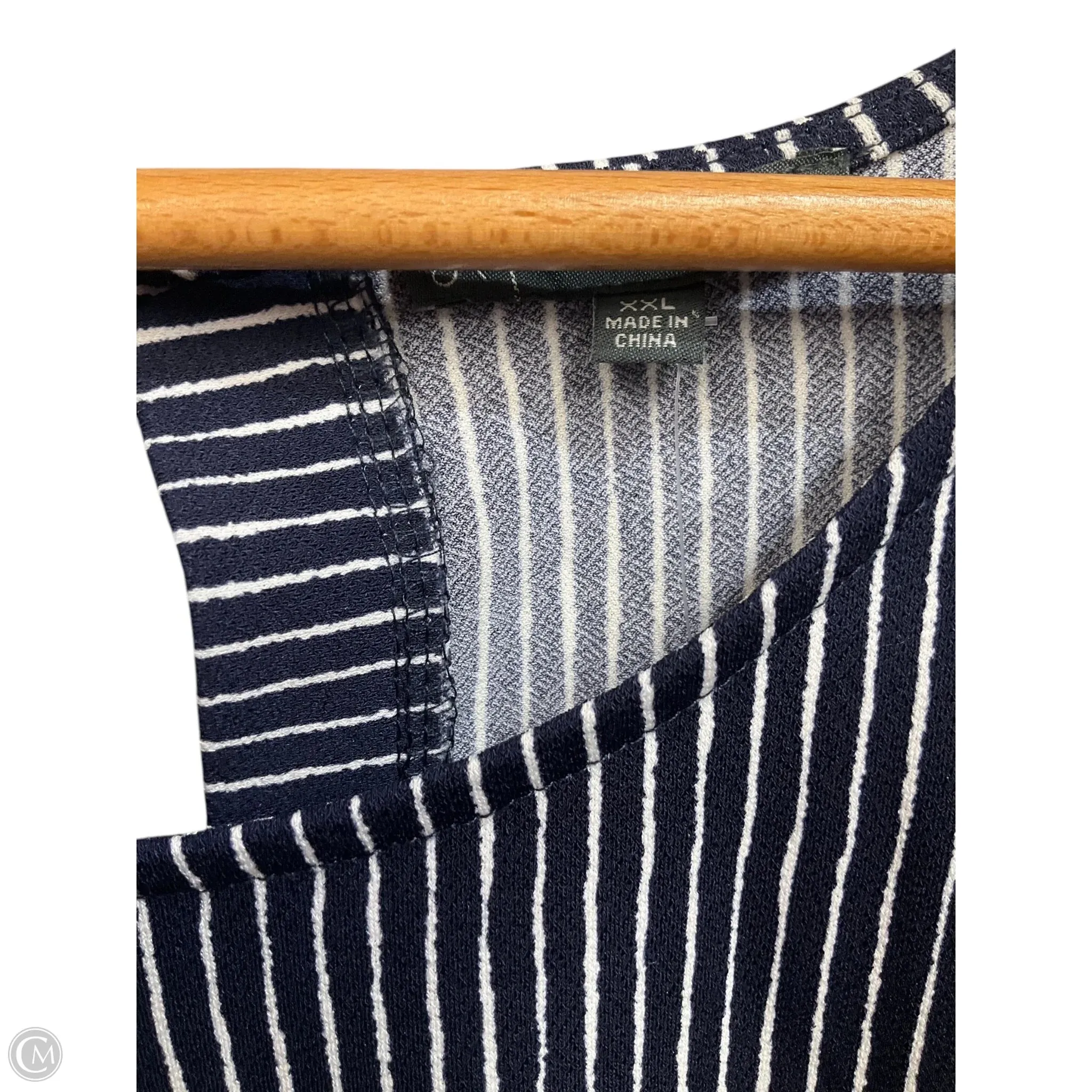 Top Long Sleeve By Adrianna Papell In Striped Pattern, Size: Xxl