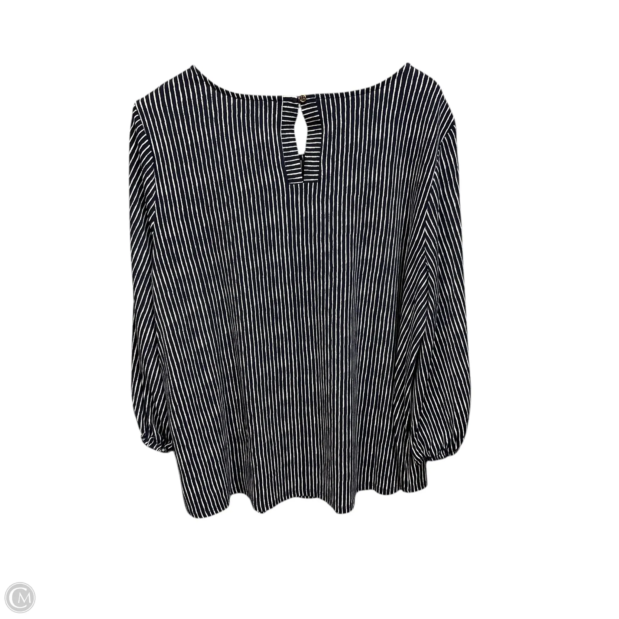 Top Long Sleeve By Adrianna Papell In Striped Pattern, Size: Xxl