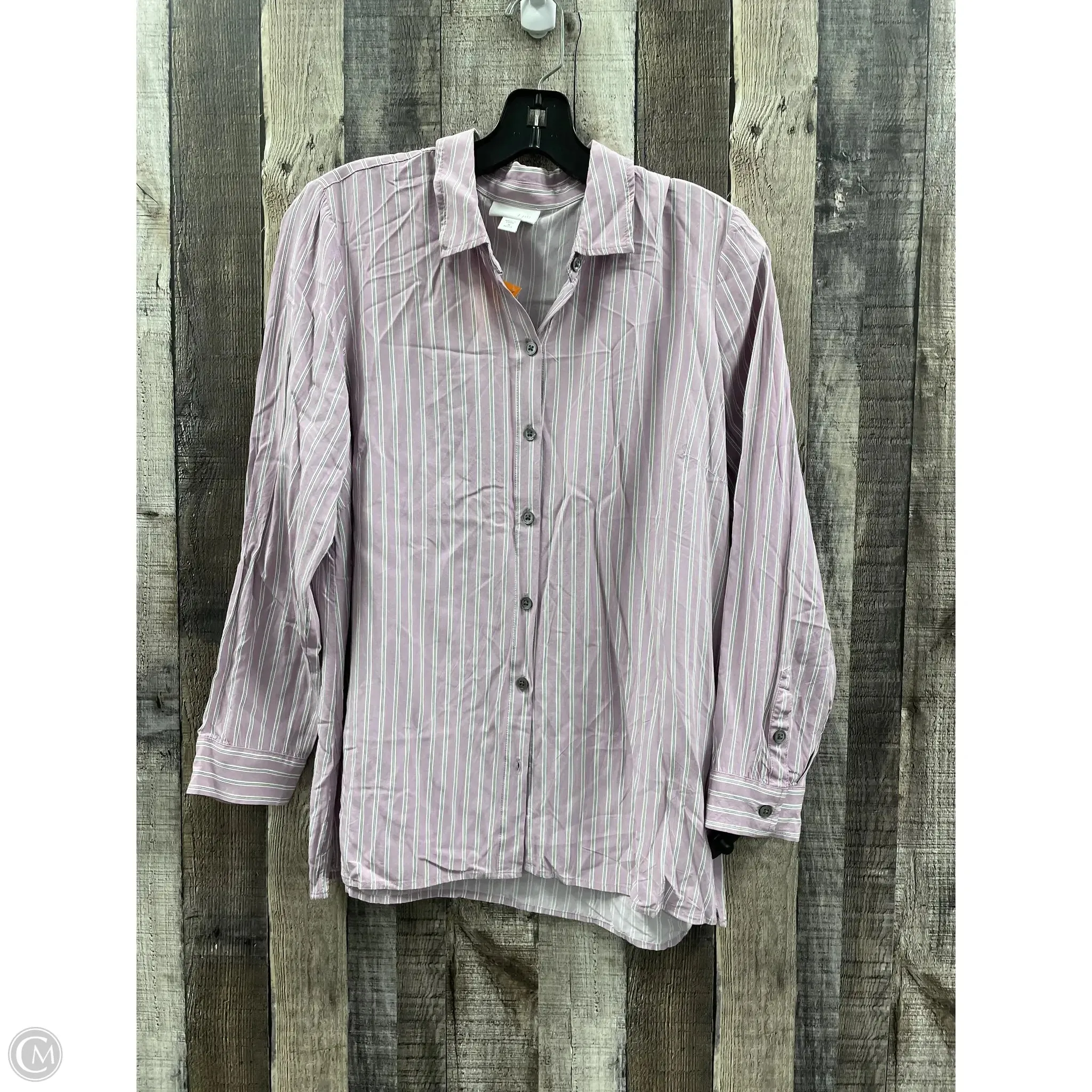 Top Long Sleeve By Cme In Striped Pattern, Size: M