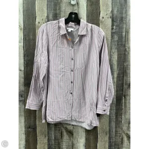 Top Long Sleeve By Cme In Striped Pattern, Size: M