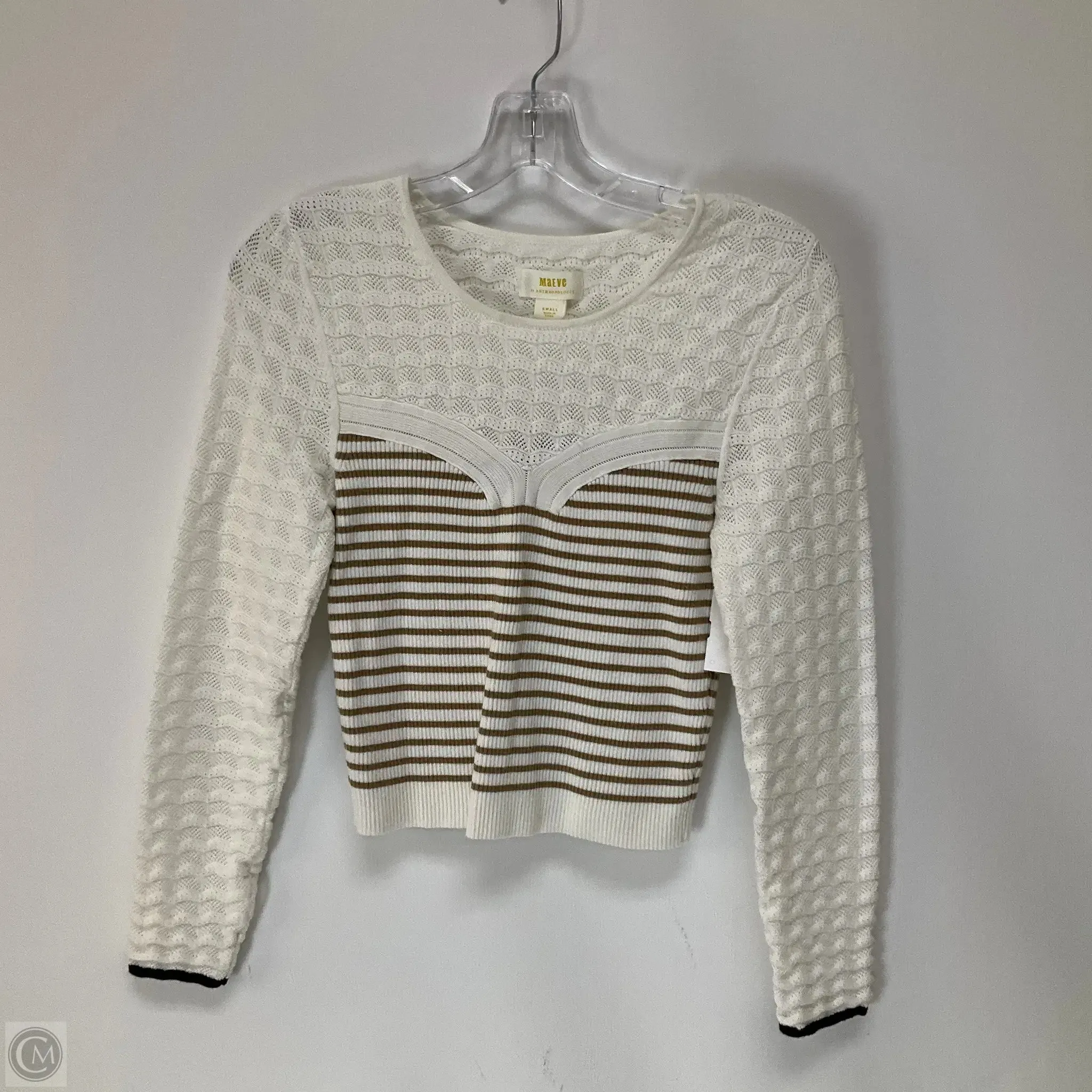 Top Long Sleeve By Maeve In Striped Pattern, Size: S