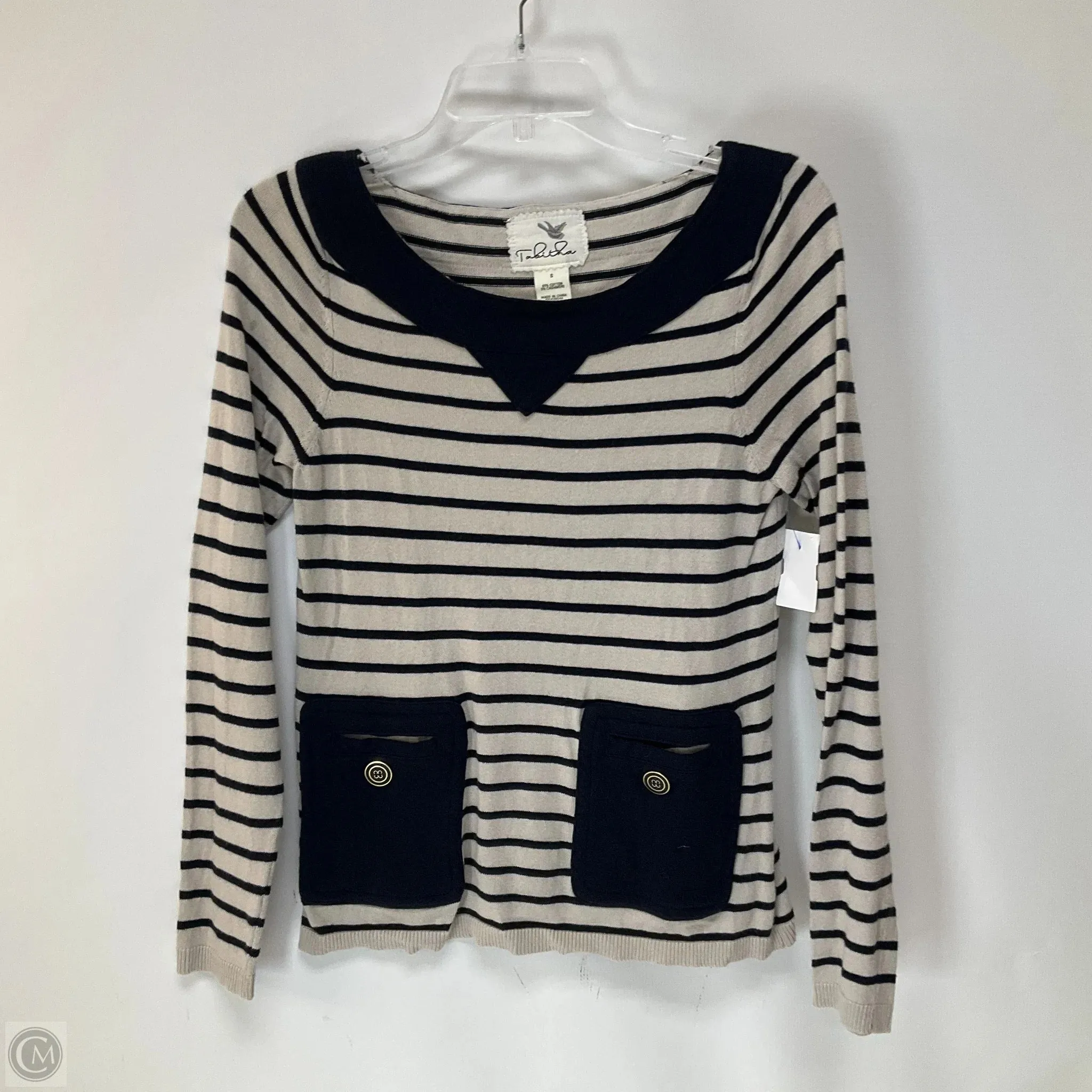 Top Long Sleeve By Tabitha In Striped Pattern, Size: S