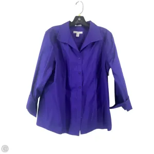 Top Long Sleeve By Top Moda In Purple, Size: 2