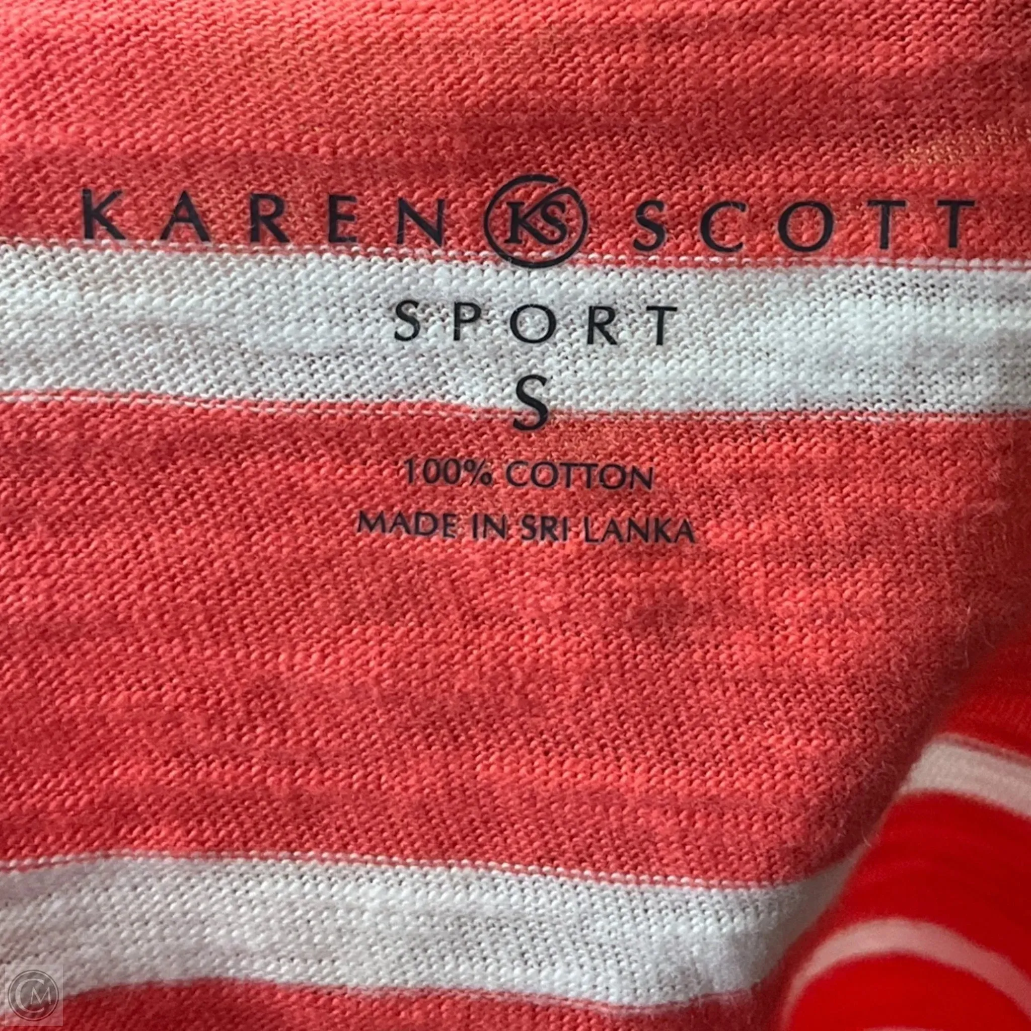 Top Short Sleeve By Karen Scott In Striped Pattern, Size: S
