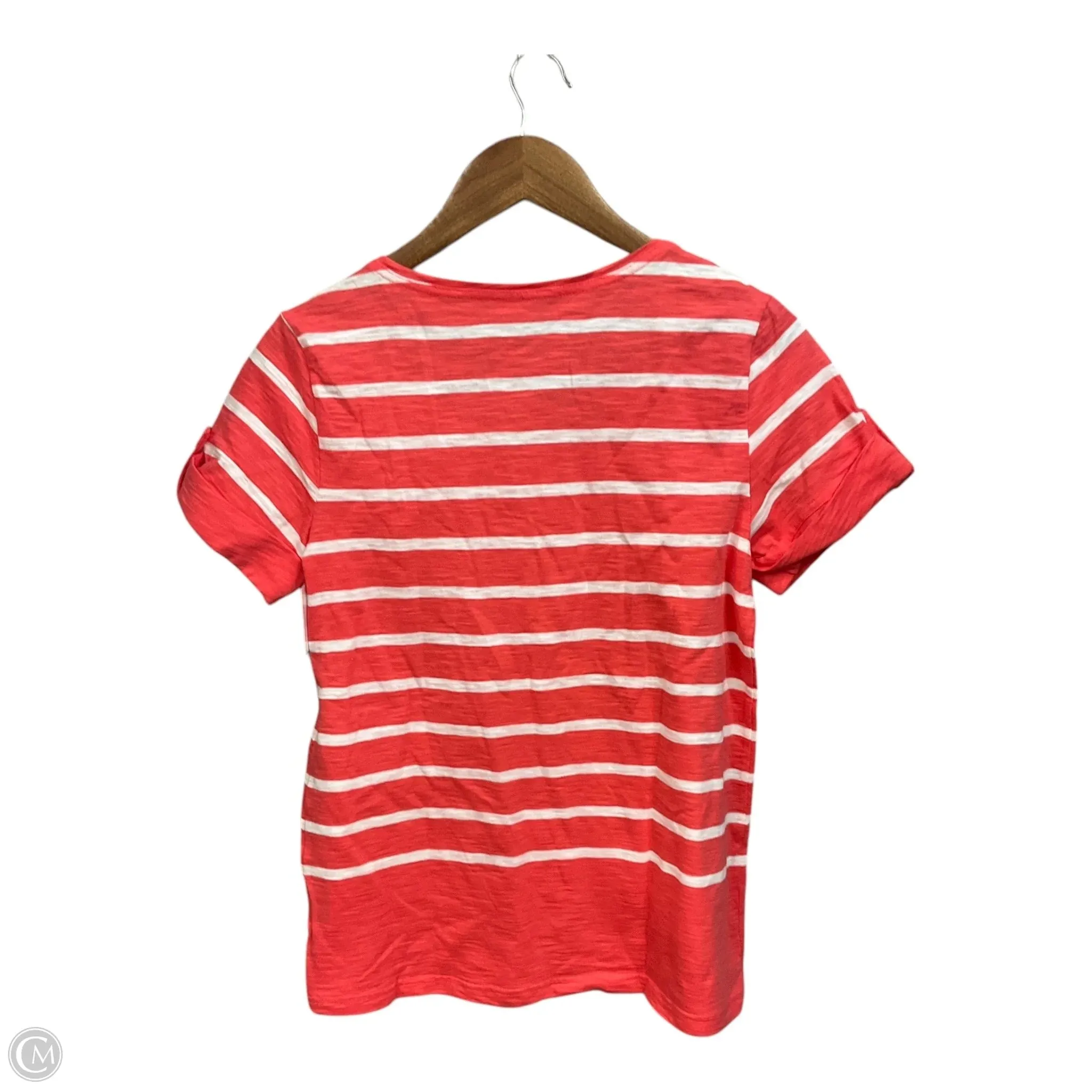 Top Short Sleeve By Karen Scott In Striped Pattern, Size: S