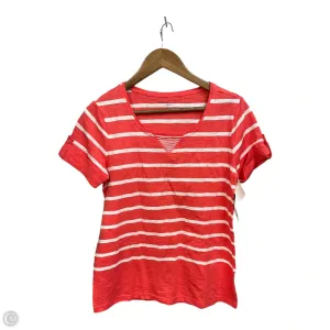Top Short Sleeve By Karen Scott In Striped Pattern, Size: S