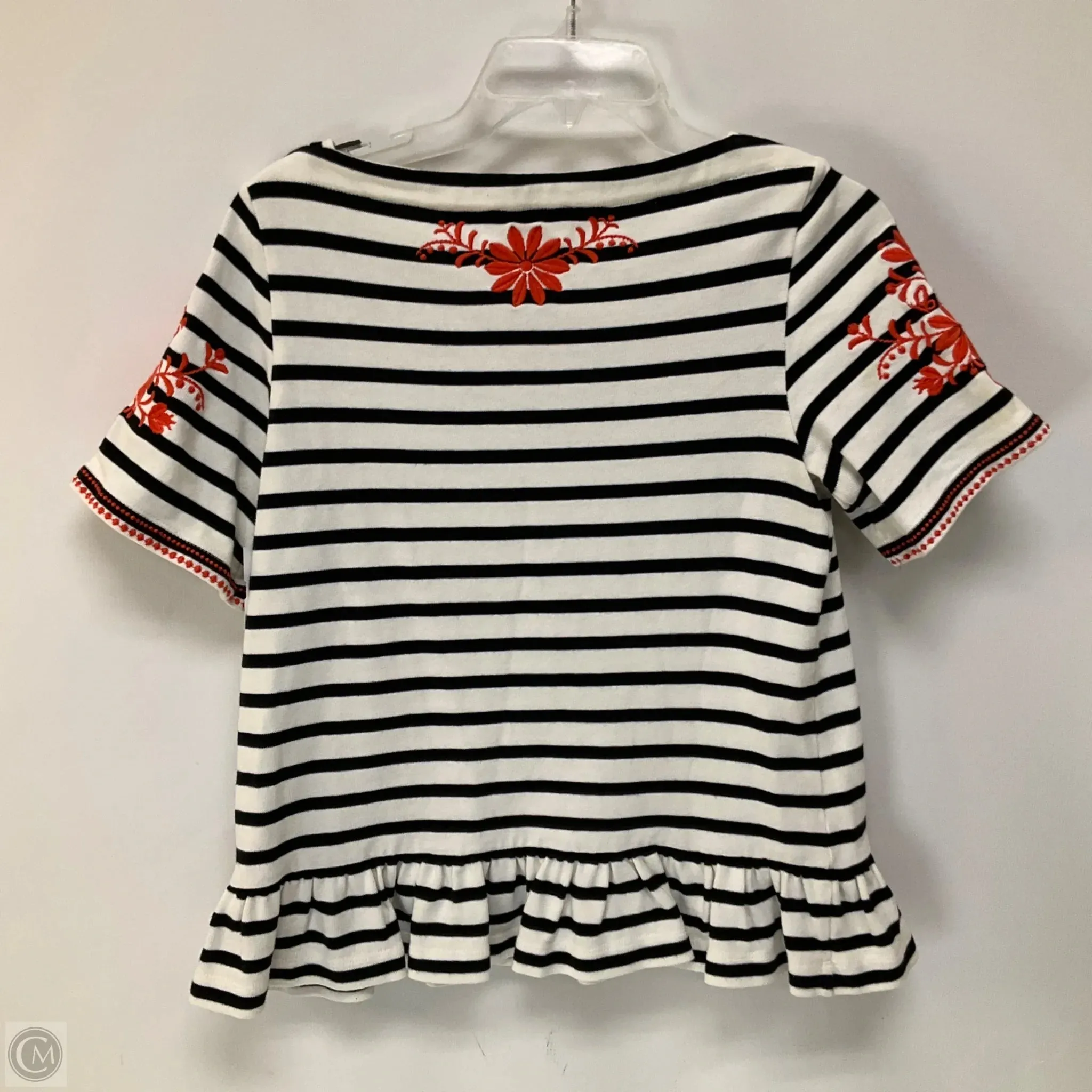 Top Short Sleeve Designer By Kate Spade In Striped Pattern, Size: S