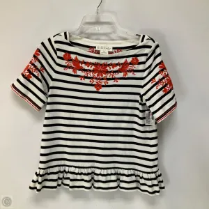 Top Short Sleeve Designer By Kate Spade In Striped Pattern, Size: S