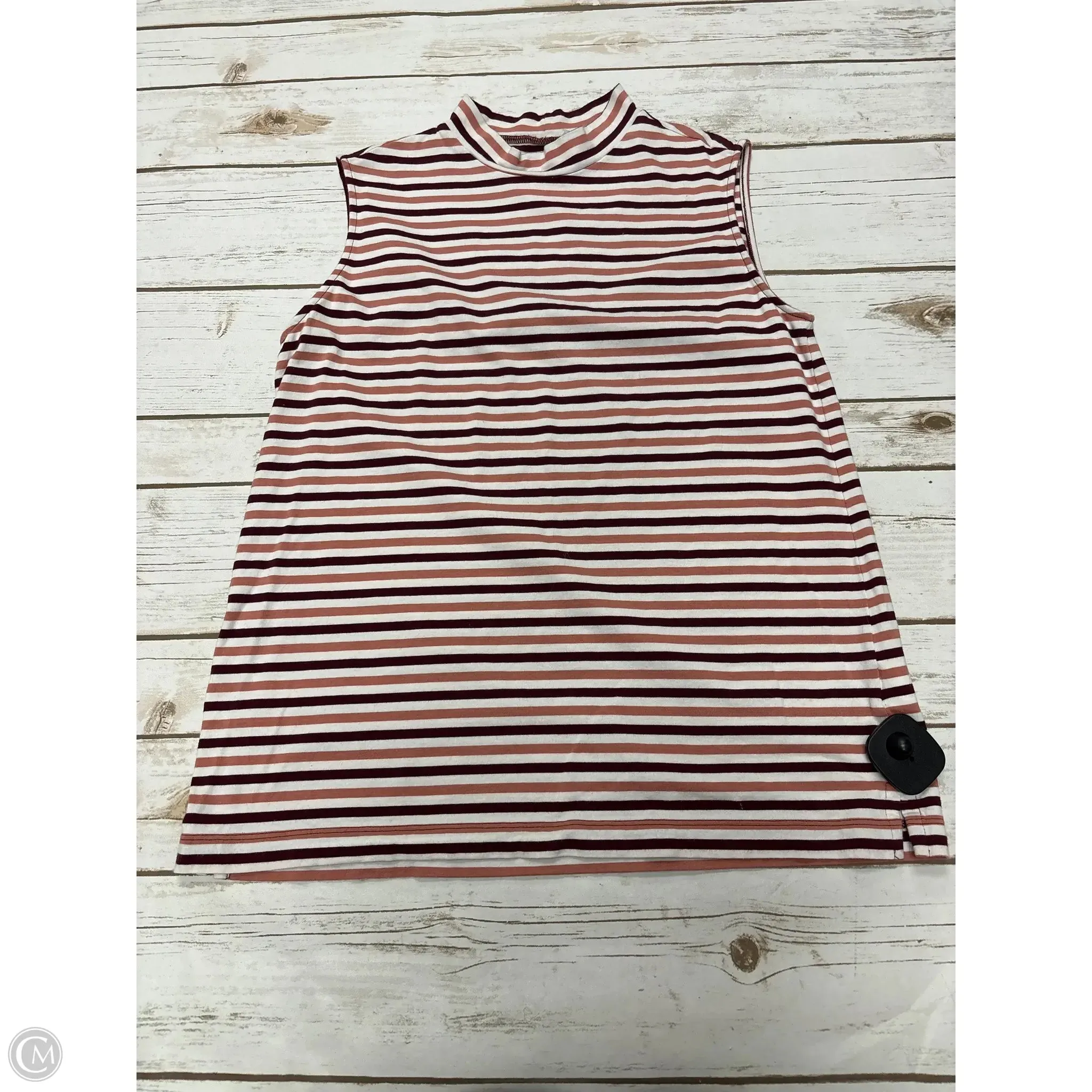 Top Sleeveless By Lands End In Striped Pattern, Size: S