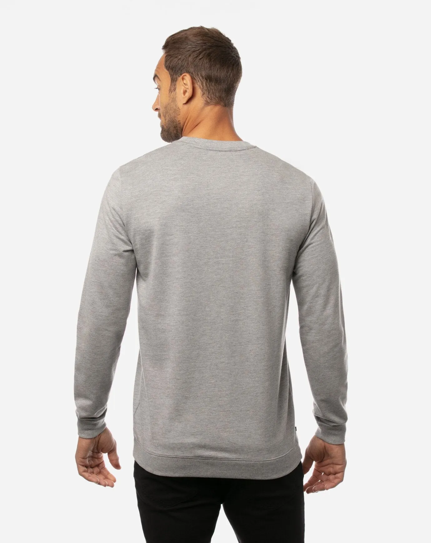 TRAVIS MATHEW MENS FINK 2.0 SWEATER - HEATHER LIGHT GREY