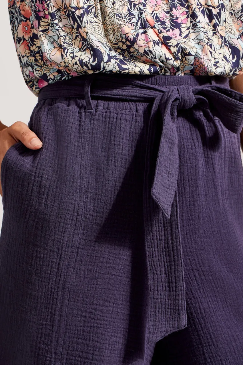 Tribal Shorts With Elastic Waistband and Sash