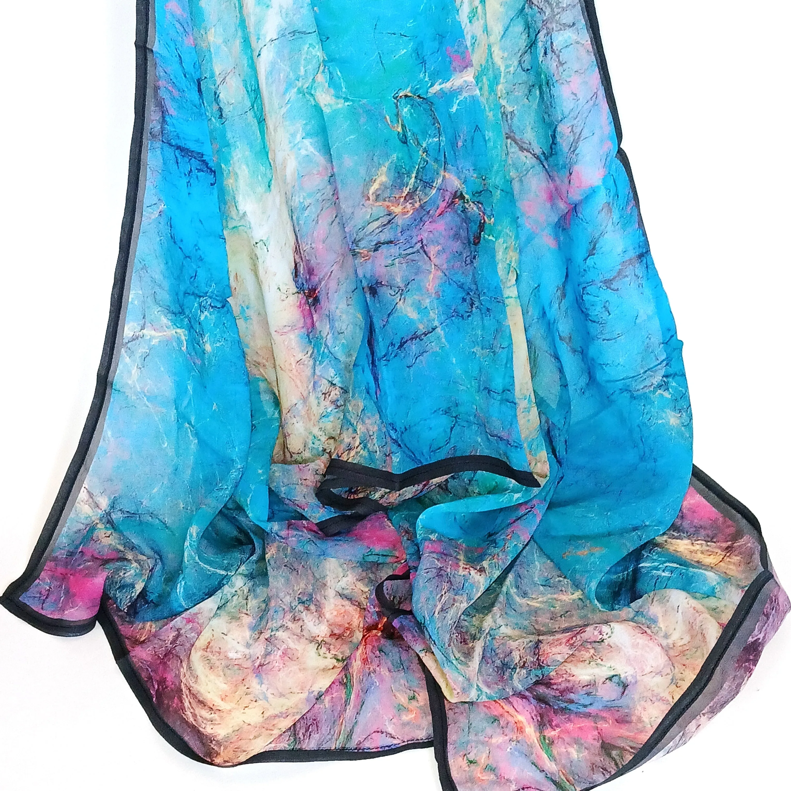 Turquoise & Orchid Cupro Scarf