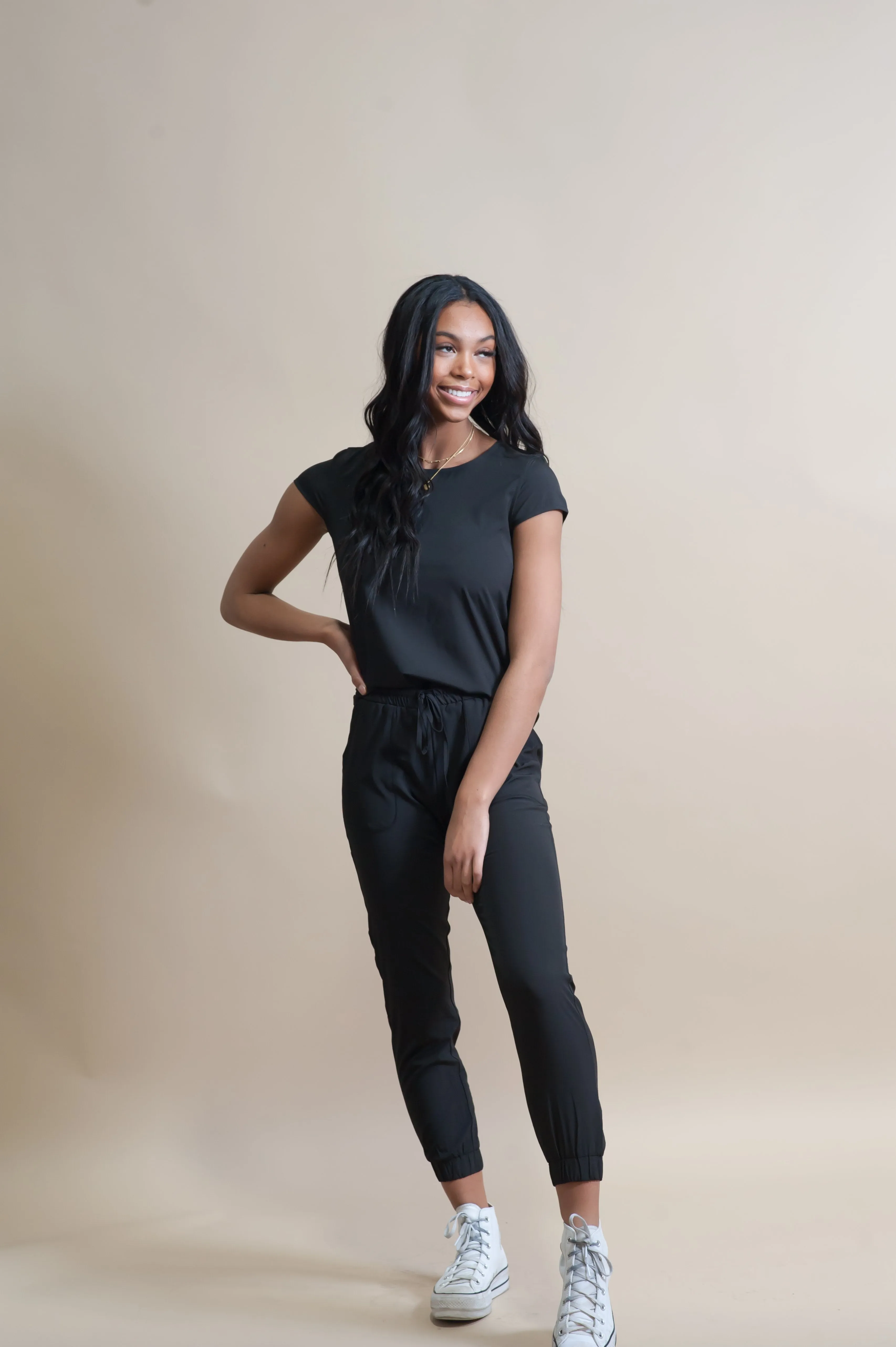 Two-piece Scrub Set in Black