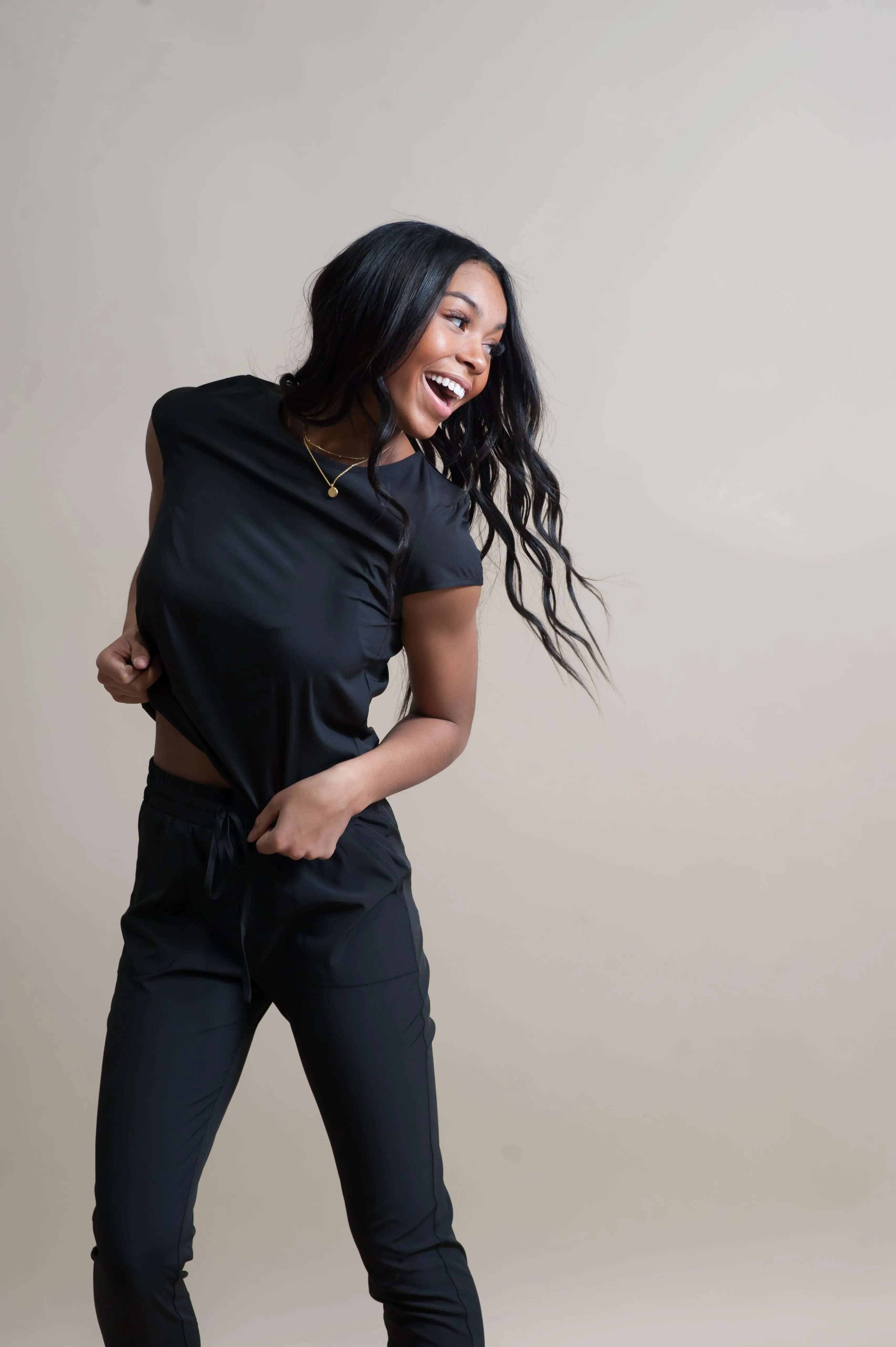 Two-piece Scrub Set in Black