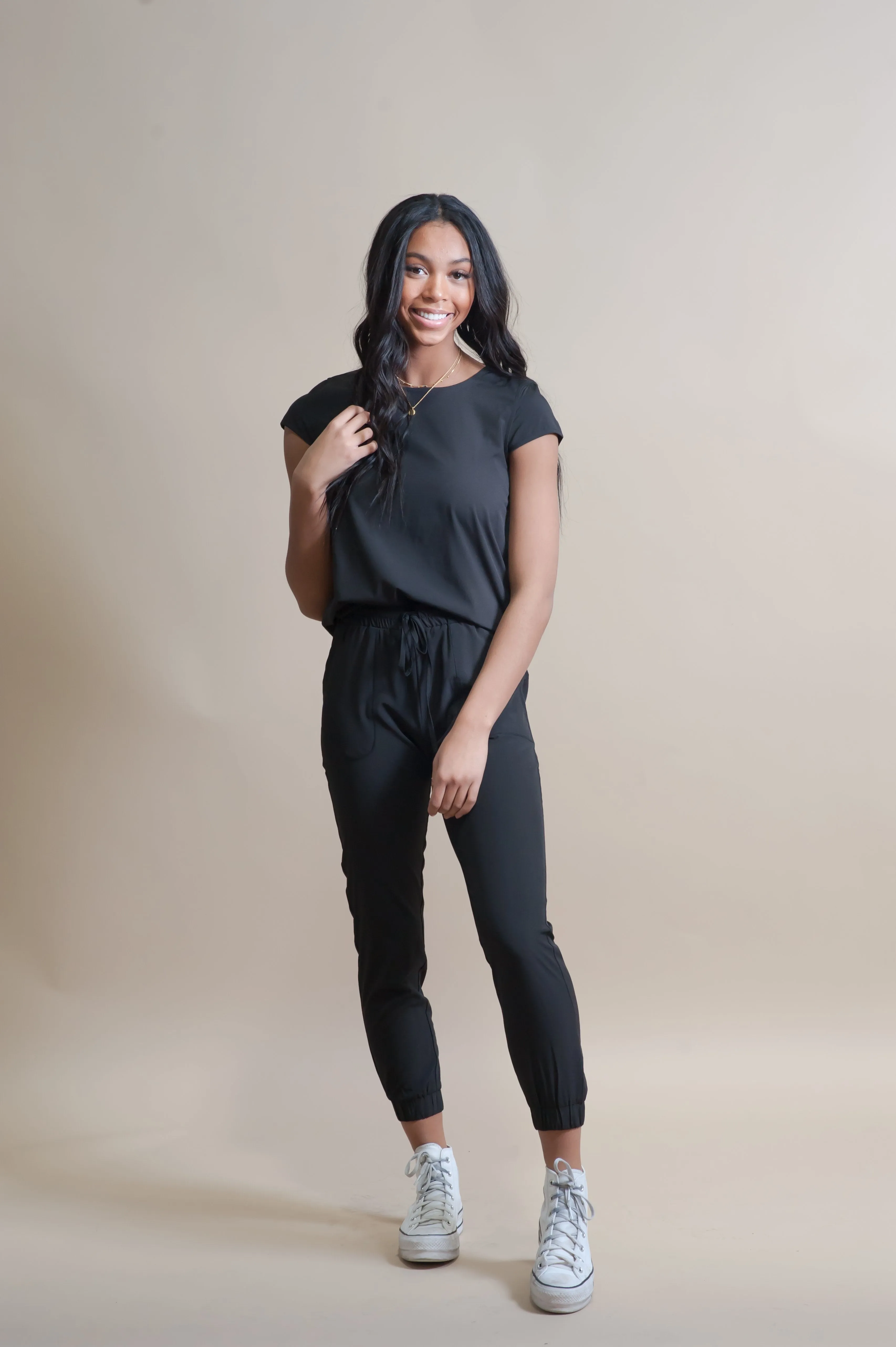 Two-piece Scrub Set in Black